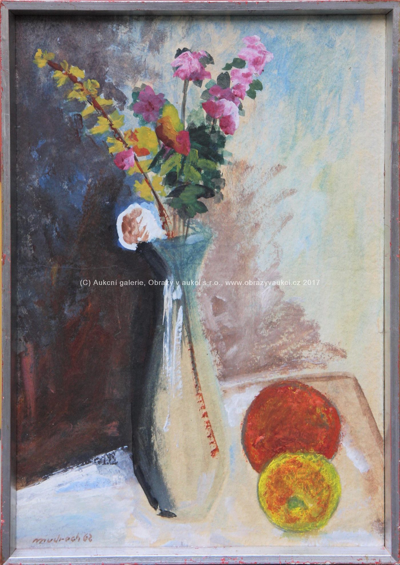 Bedřich Mudroch - Zátiší s květinou a ovocem