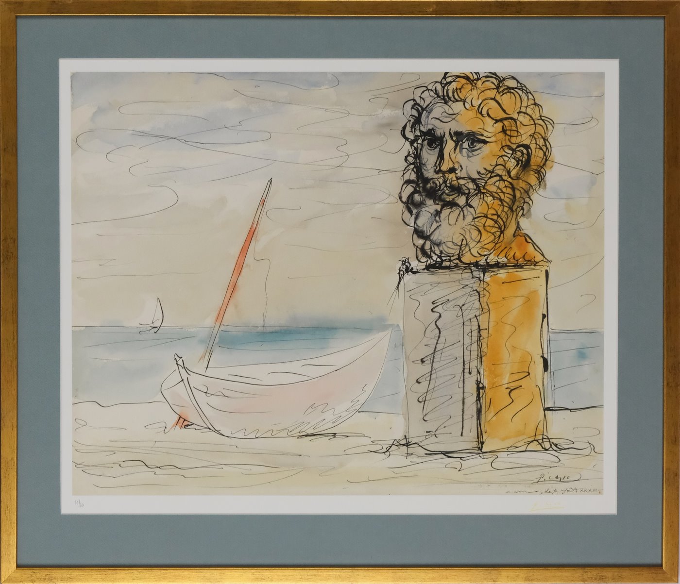 Pablo Picasso - Buste et barque