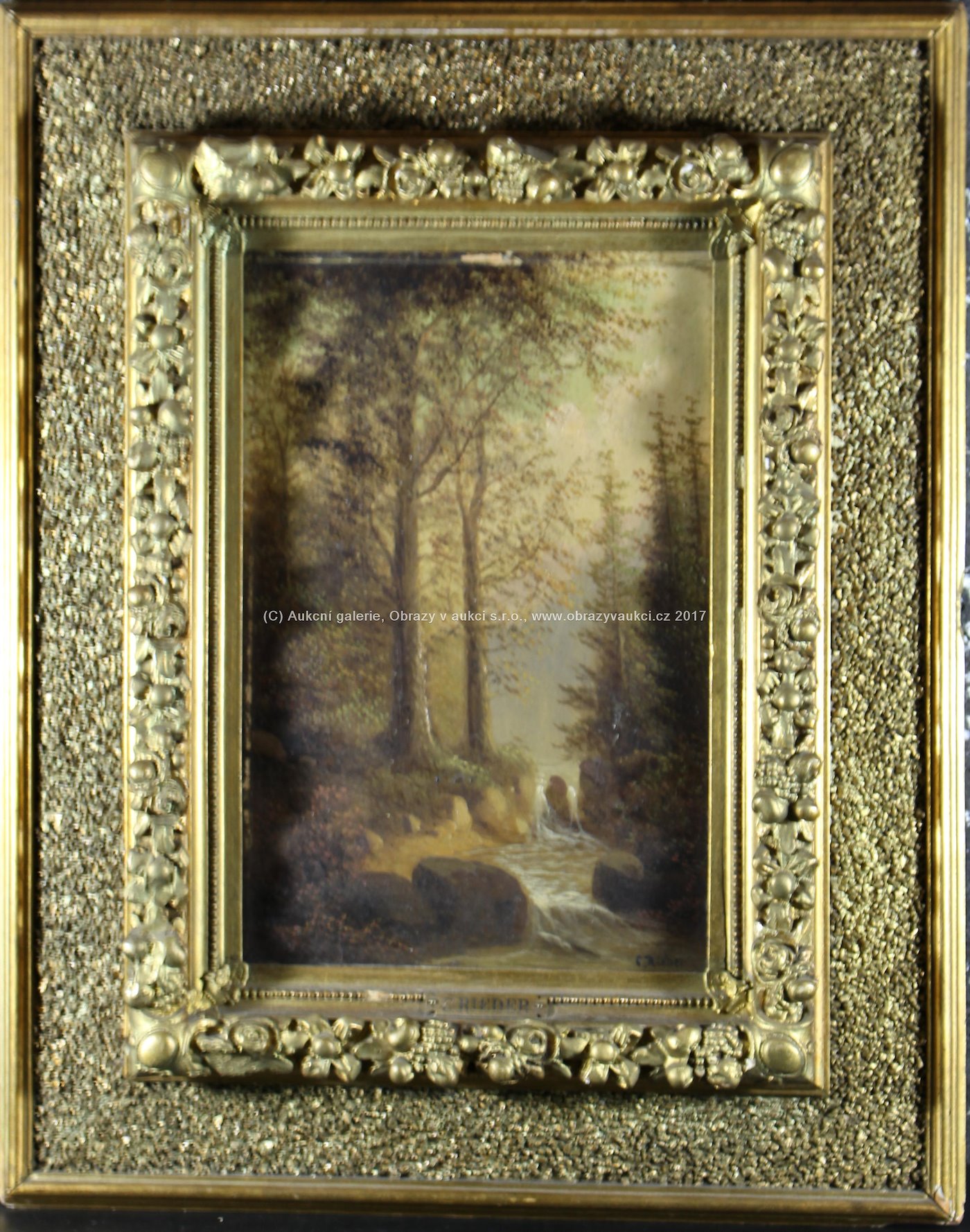 C. Rieder - Párové obrazy - Lesní interiéry s potokem