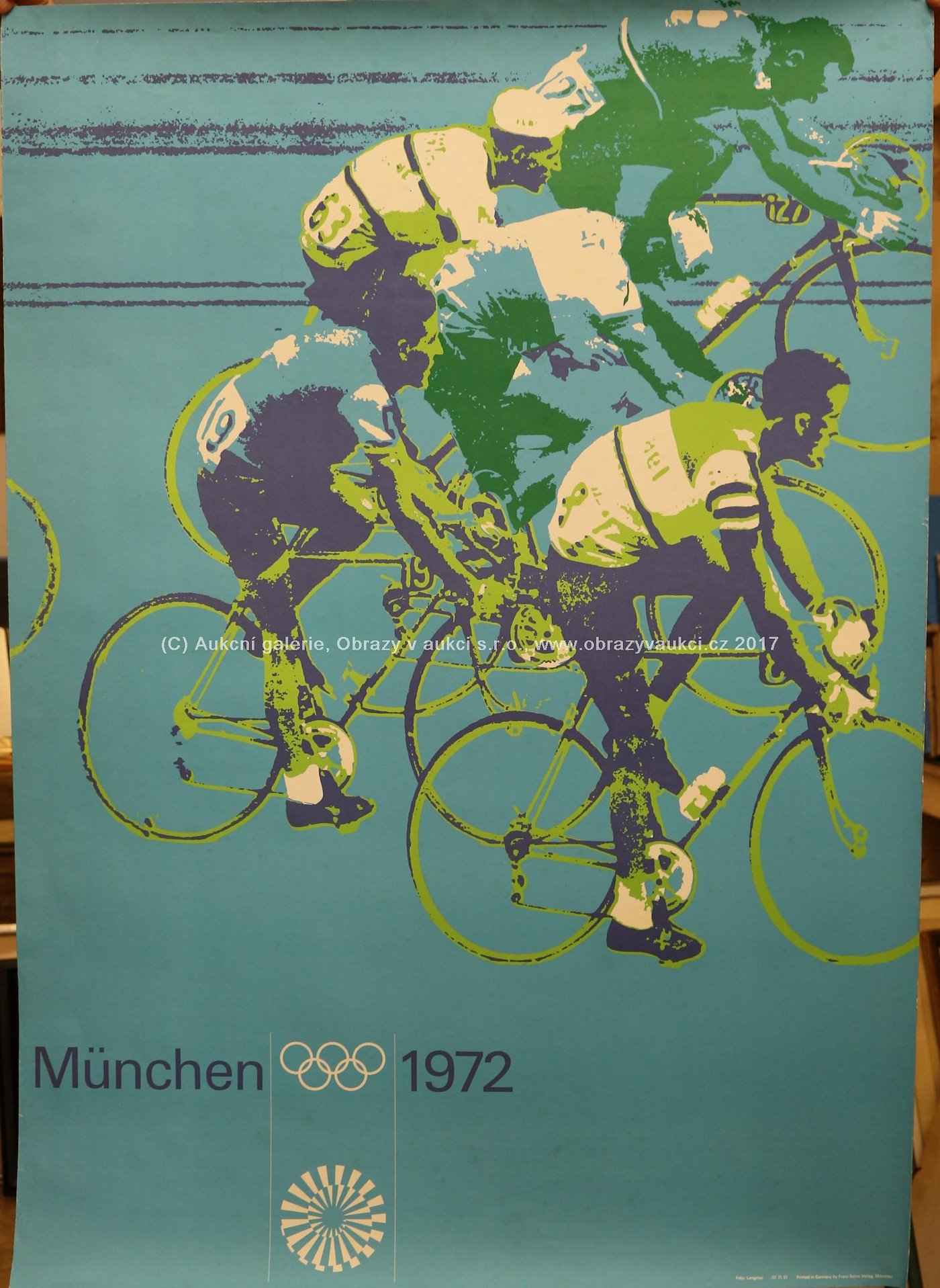 D. Frinke, Aicher, Joksch, Wirthner, Nagy - Plakát Mnichovská olympiáda 1972 - Cyklistika