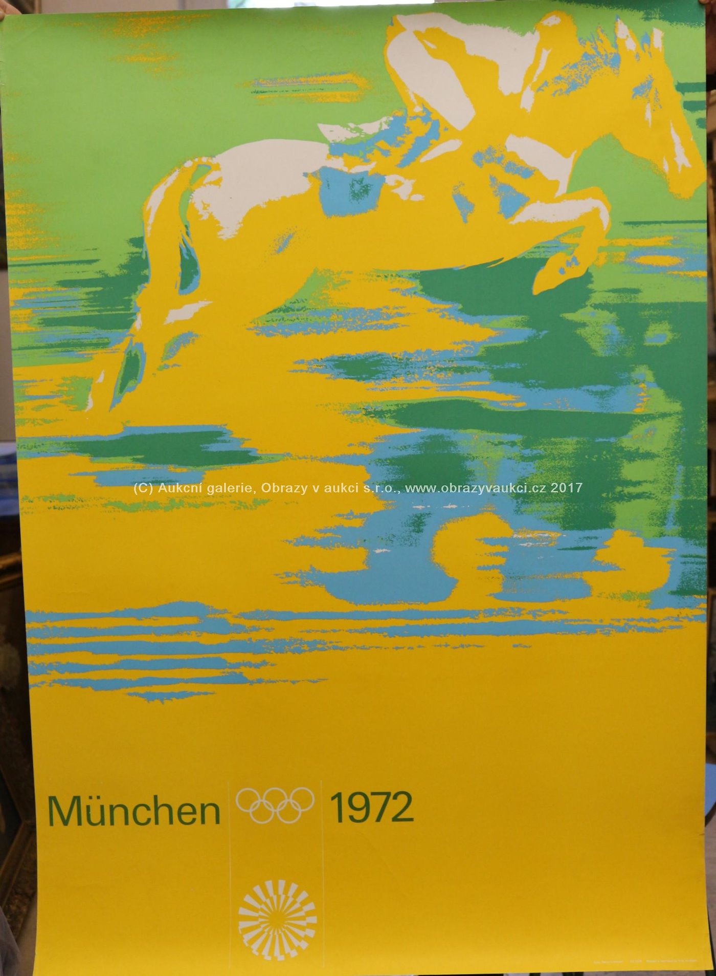 D. Frinke, Aicher, Joksch, Wirthner, Nagy - Plakát Mnichovská olympiáda 1972 - Dostihy