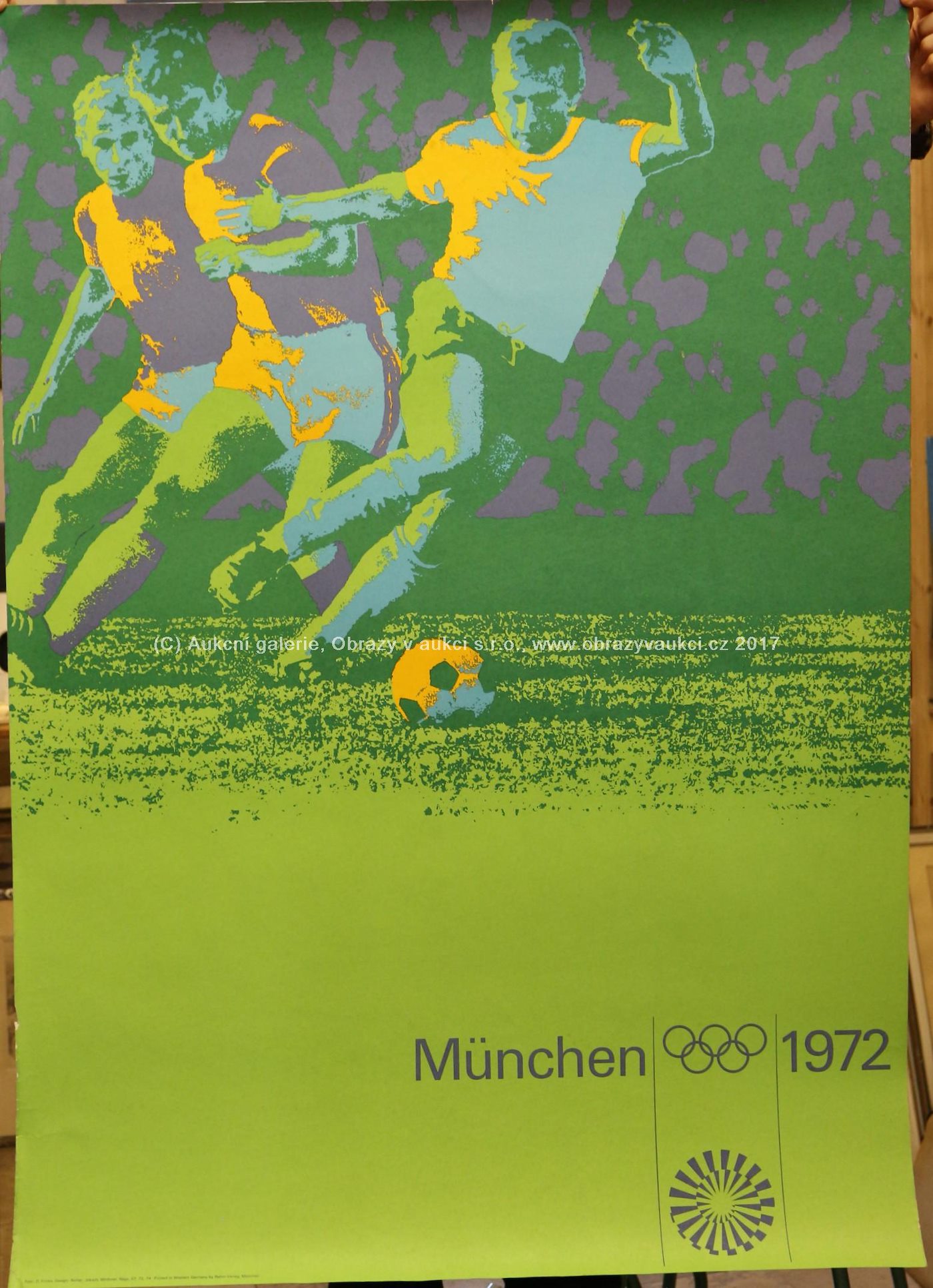 D. Frinke, Aicher, Joksch, Wirthner, Nagy - Plakát Mnichovská olympiáda 1972 - Fotbal