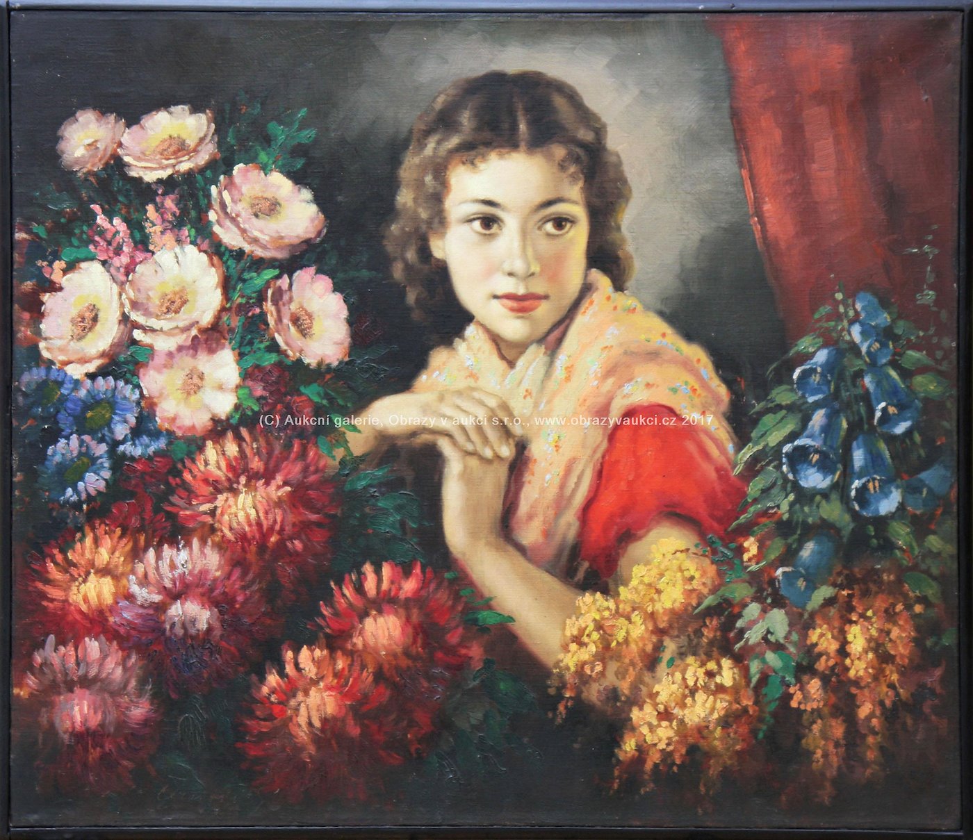 Josef M. Černovický - Dívka s květinami