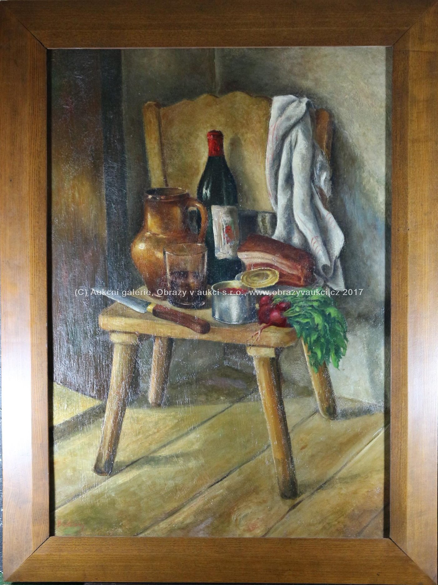 Antonín Bukolský - Zátiší s lahví vína