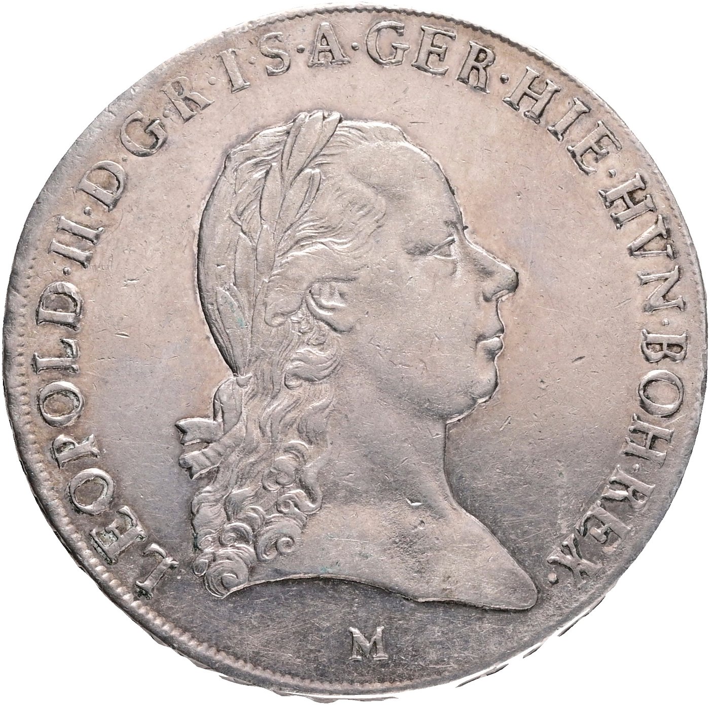 .. - Stříbrný 1 Tolar 1792 M Rakouské Císařství LEOPOLD II.