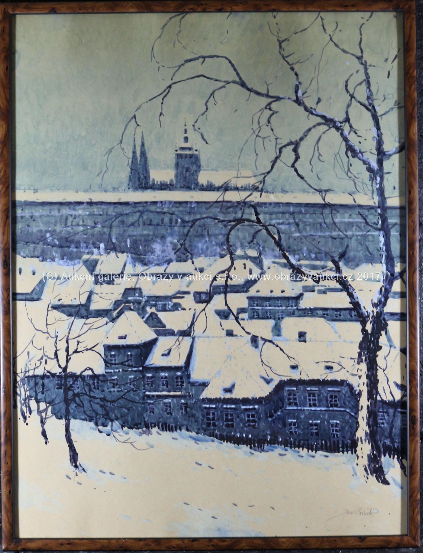Jaroslav Holeček - Pohled na Pražský hrad v zimě
