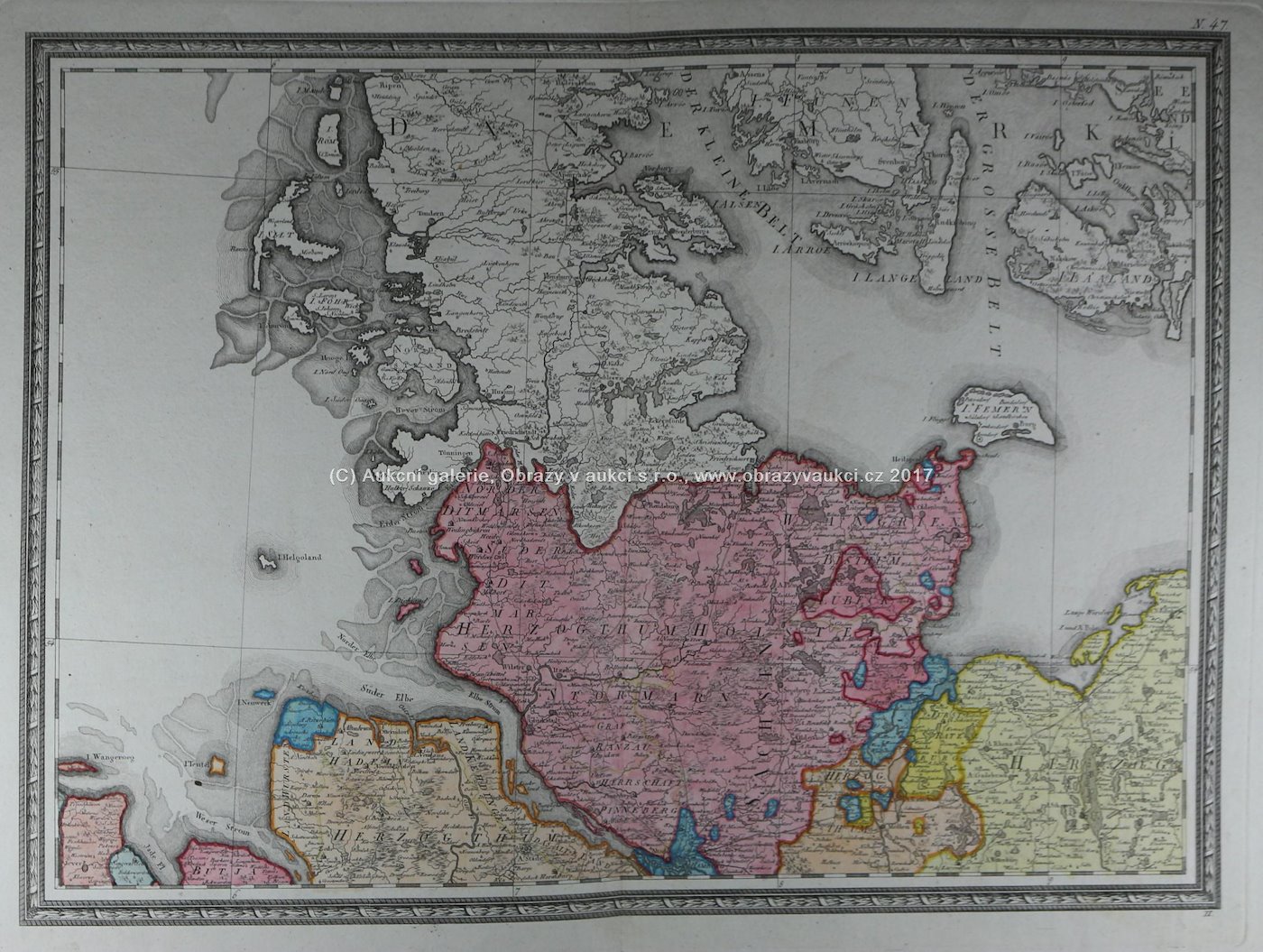 . - Mapa vévodství Holštýnského a Mapa Porýní