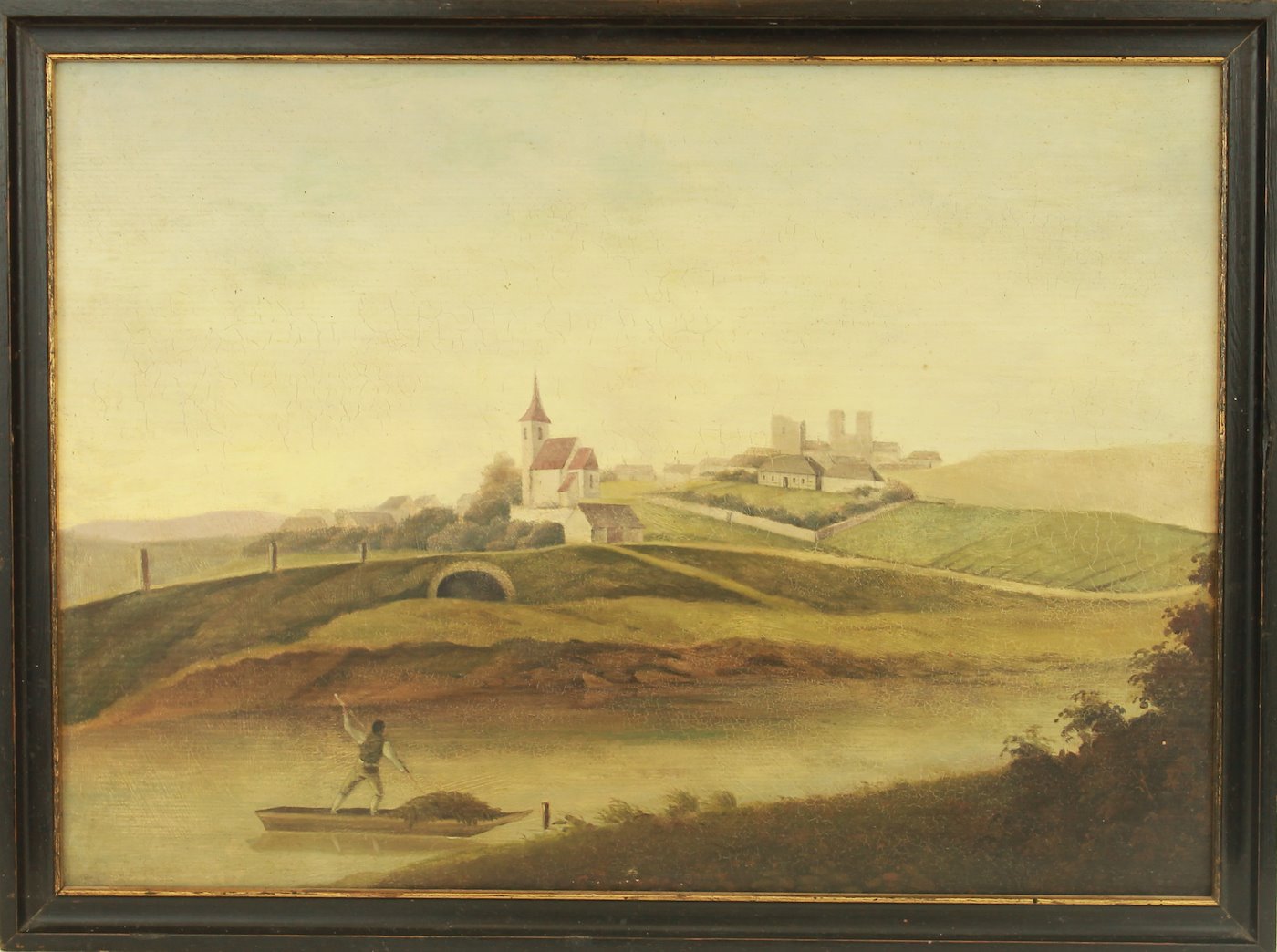 středoevropský malíř kolem poloviny 19. stol. - Muž na loďce
