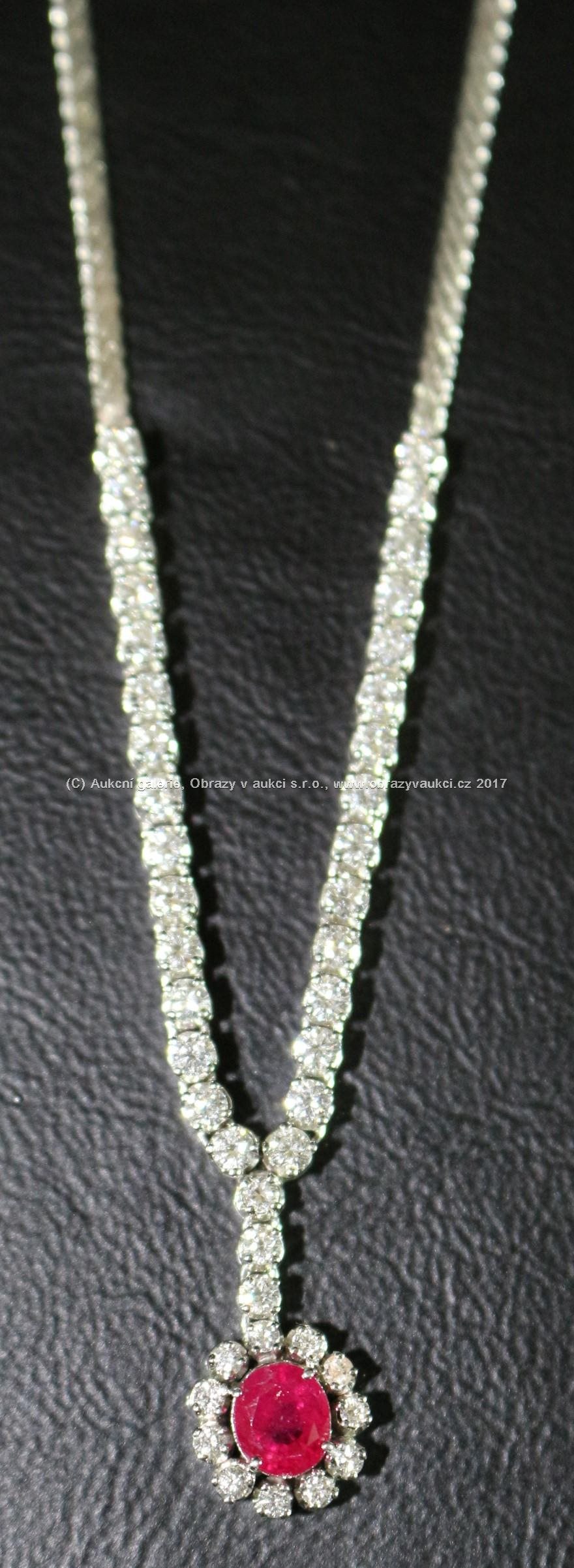 Zlatý náhrdelník - Bílé zlato 750/1000, punc kohout 3, hrubá hmotnost 18,75 g