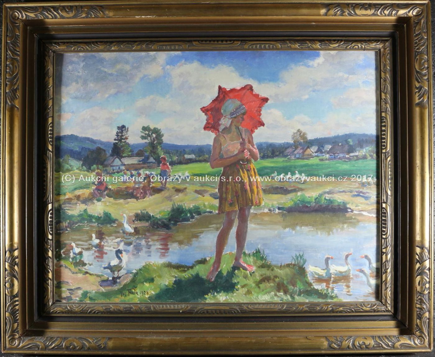 Josef Fiala - Dívka s červeným deštníčkem