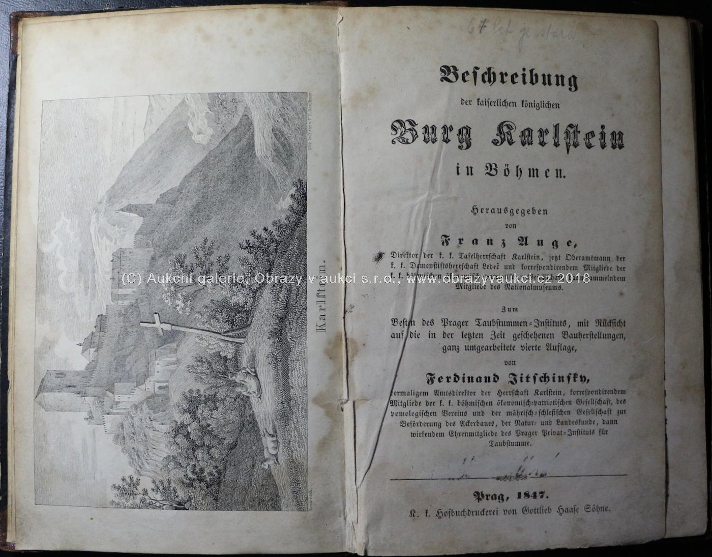 Franz Auge - Beschreibung der kaiserlichen königlichen Burg Karlstein in Böhmen