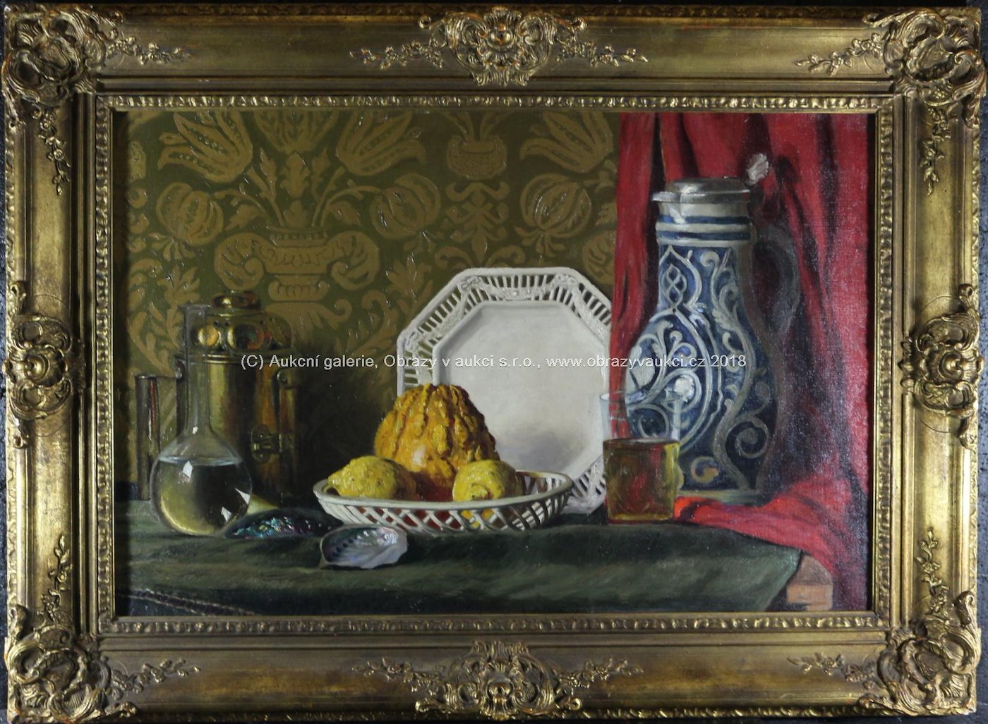 Heuser - Zátiší s ovocem a keramikou