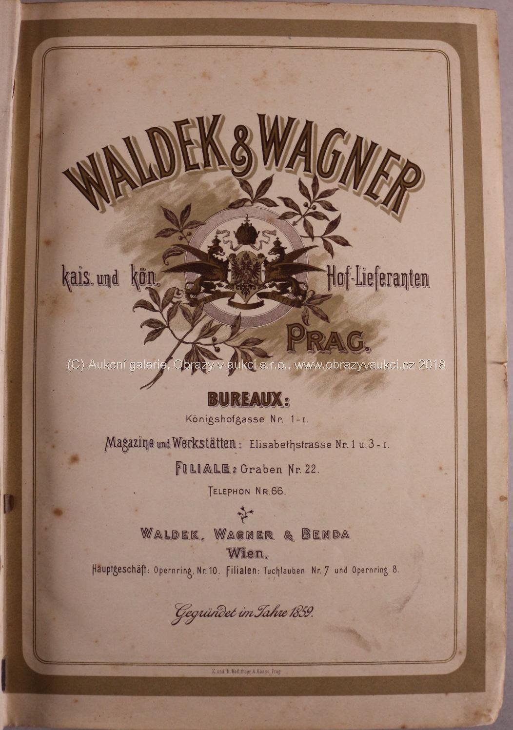 . - Katalog strojírenských výrobků firmy Waldek a Wágner k. u. k. Hoflieferanten Prag