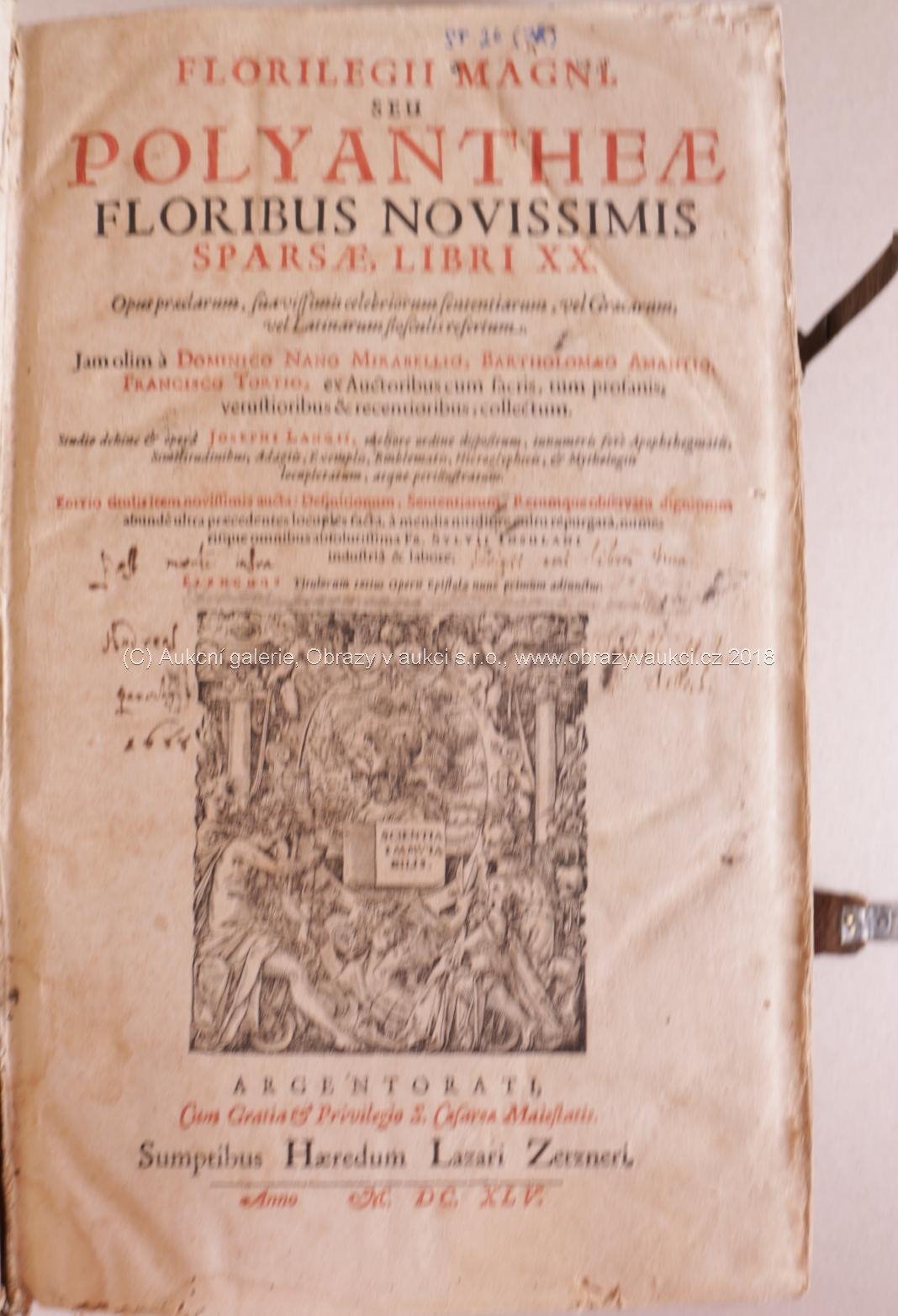 . - Florilegii Magni seu Polyanthenae floribus novissimis sparsae. libri XX. R. 1645