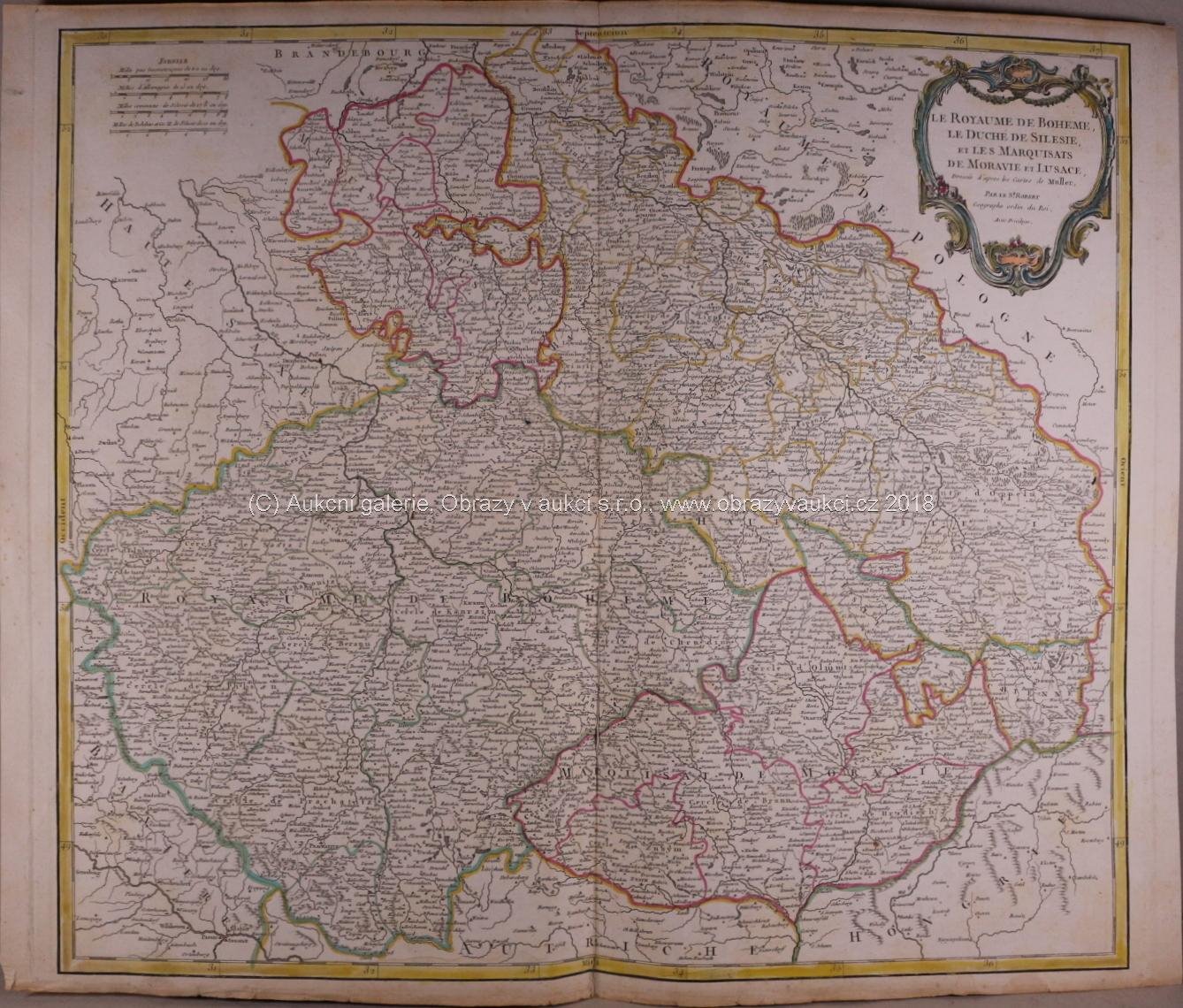 Robert, královský geograf - Soubor 2 map - Království České, vévodství Slezské a Panství Moravské a Lužické.