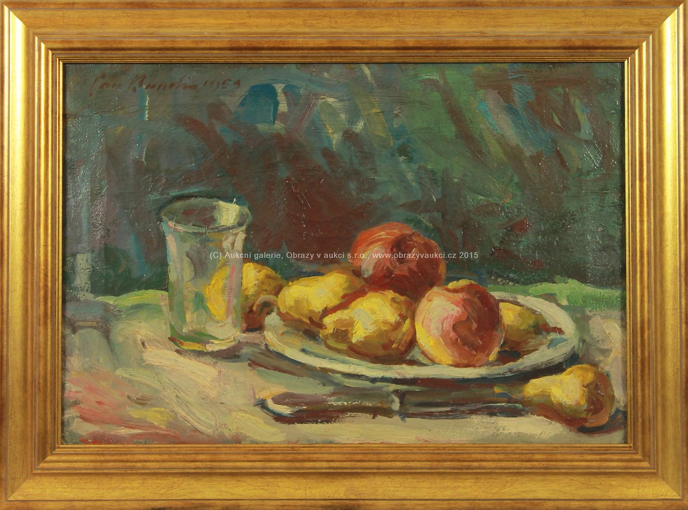 Jan Bauch - Zátiší s jablky a hruškami