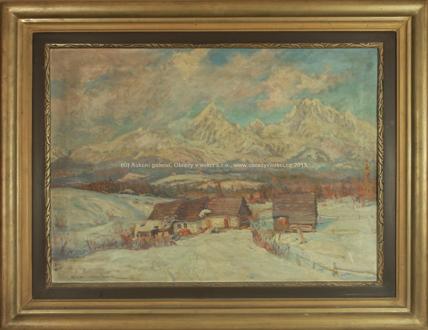 František  Cína - Jelínek - Zimní vesnice pod horami