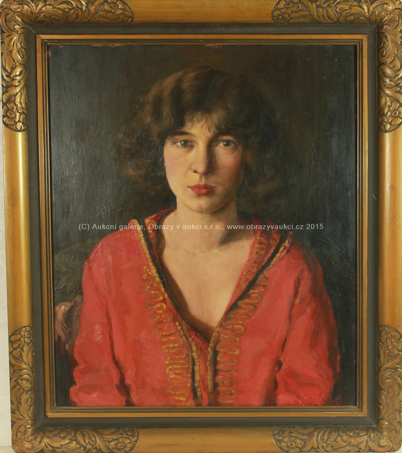 Viktor Rolín - Portrét dívky v červených šatech