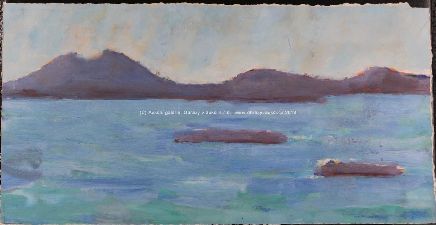 Kamil Linhart - Oboustranný obraz: Mořské pobřeží a Abstrakce "17"