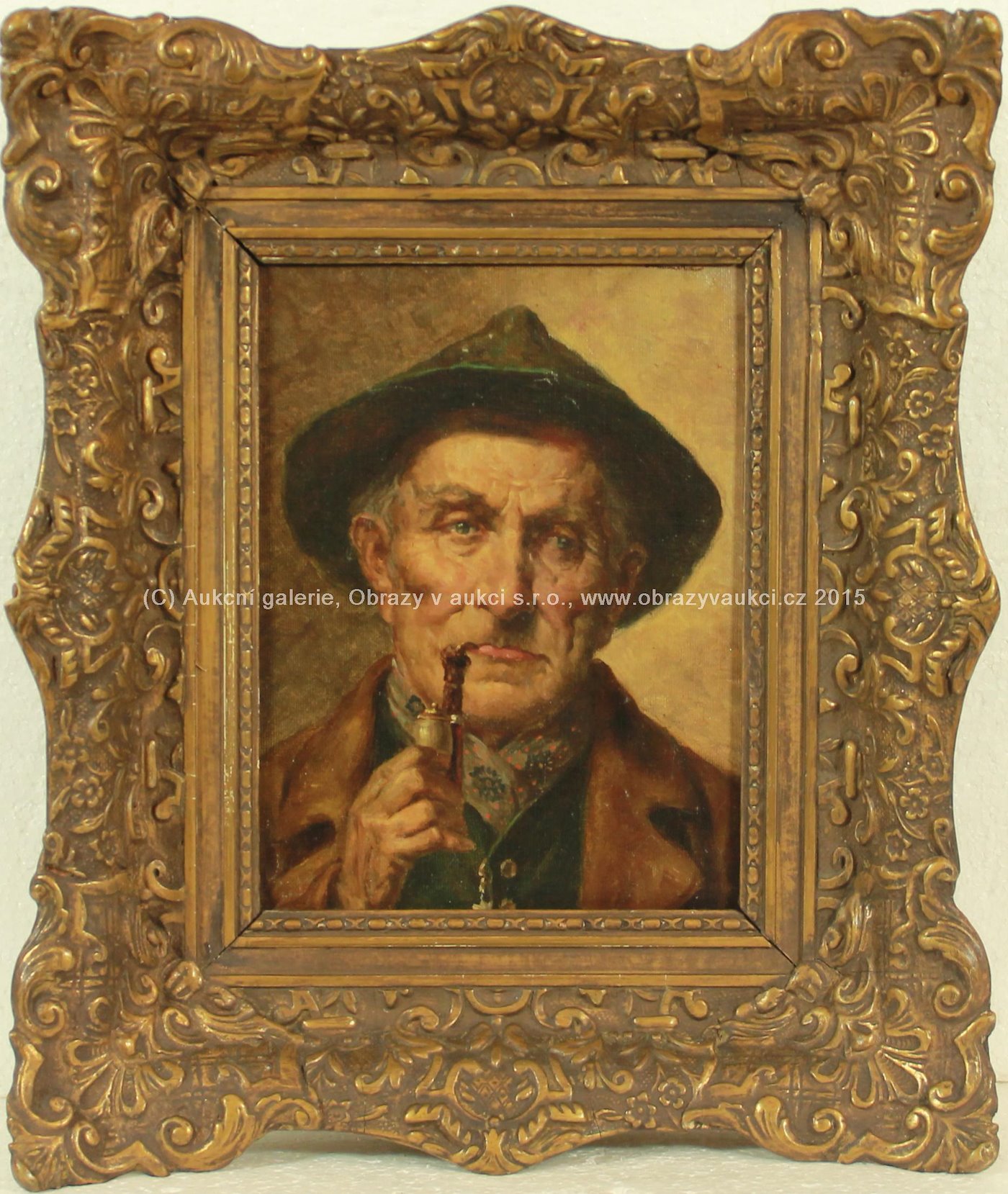 středoevropský malíř kolem roku 1900 - Muž s dýmkou