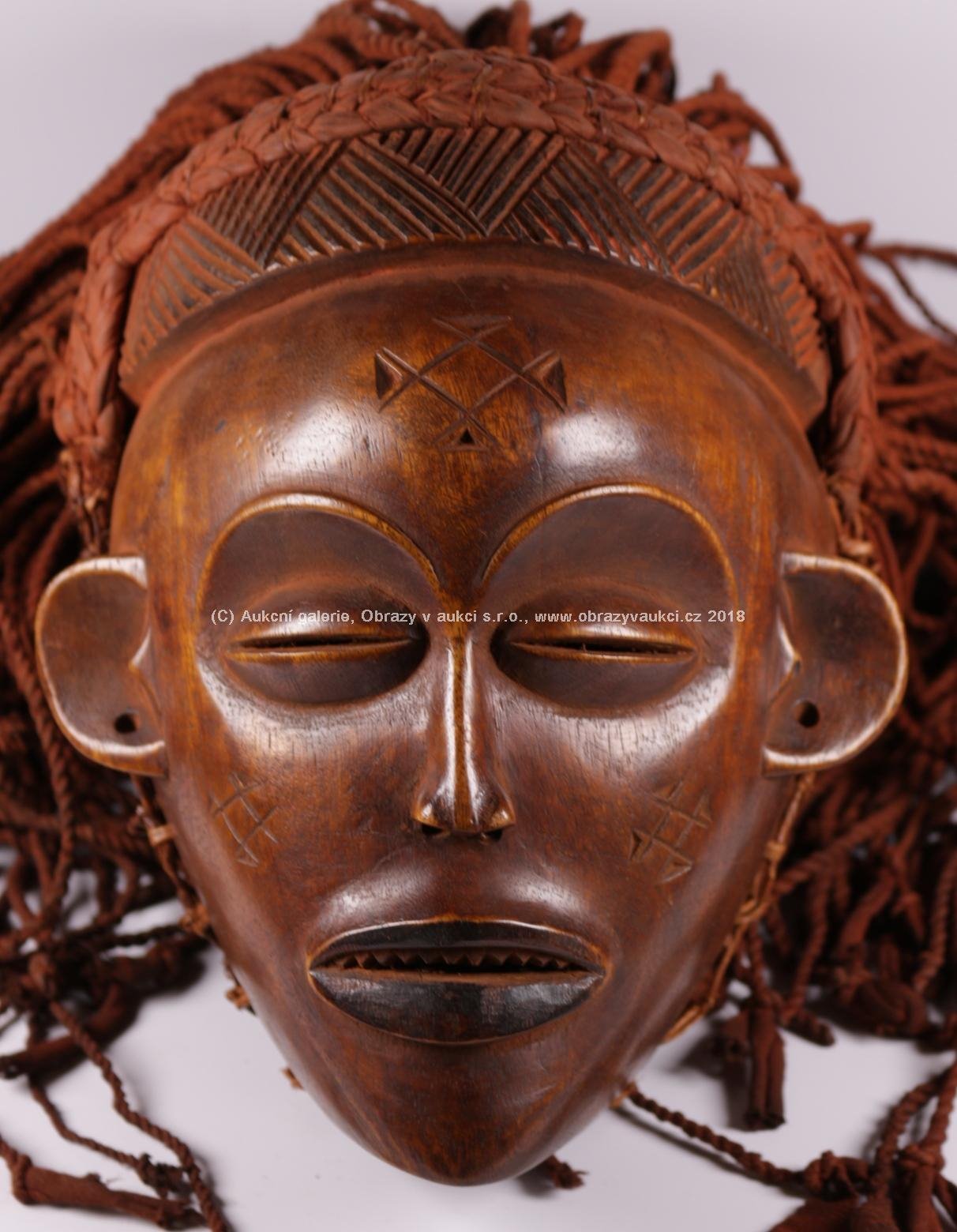 Angola, Kongo postkoloniální období kolem roku 1960. - Africká kmenová taneční maska