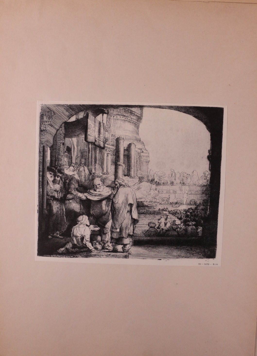 Rembrandt van Rijn - Soubor 3 litografií: Jan Uijtenbogart, Die Grose Auferweckung des Lazarus, Petrus und Johannes