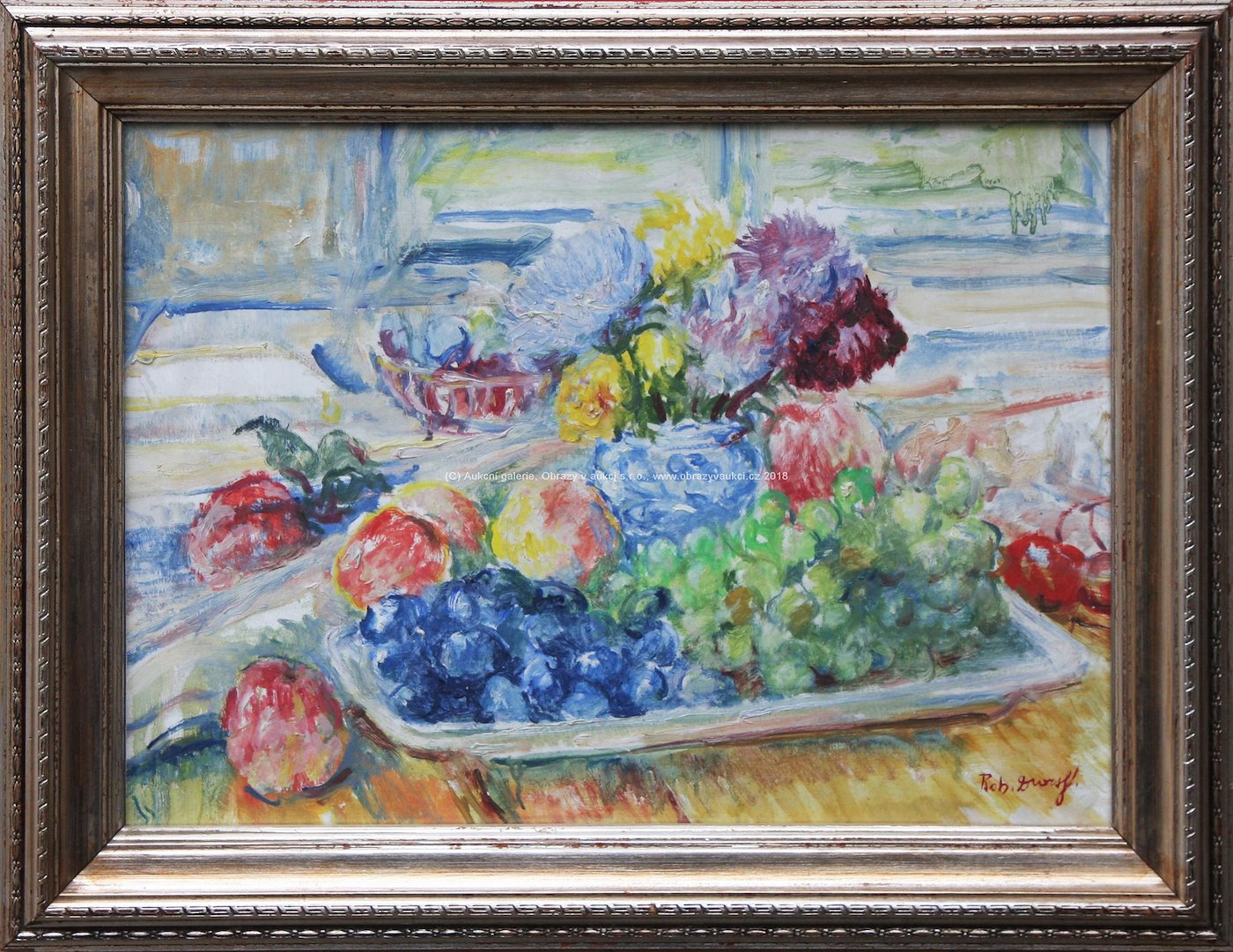 Bohumír Dvorský - Zátiší s ovocem a květinami 