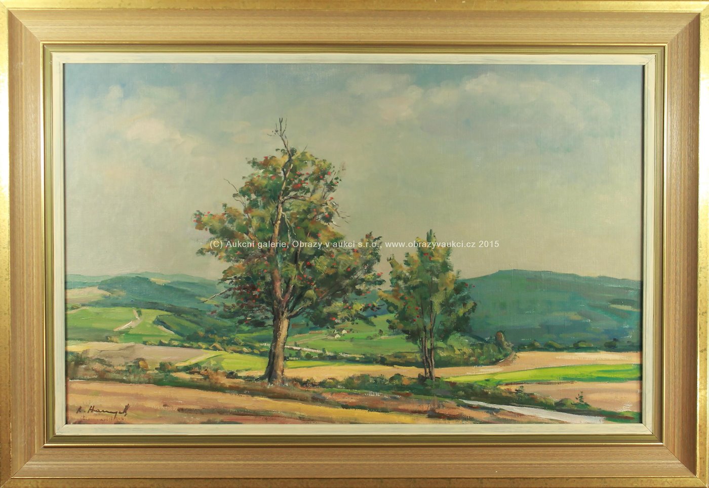 Rudolf Hanych - Dva stromy u cesty na kopci