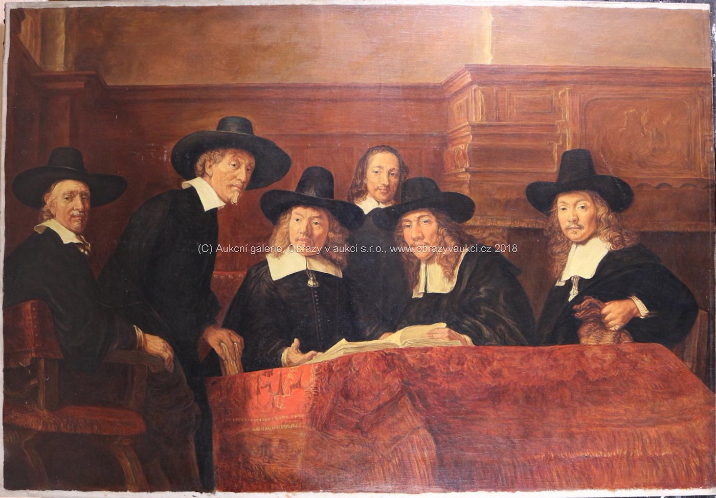 Rembrandt van Rein - kopista 20. stol. - Představenstvo soukenického cechu