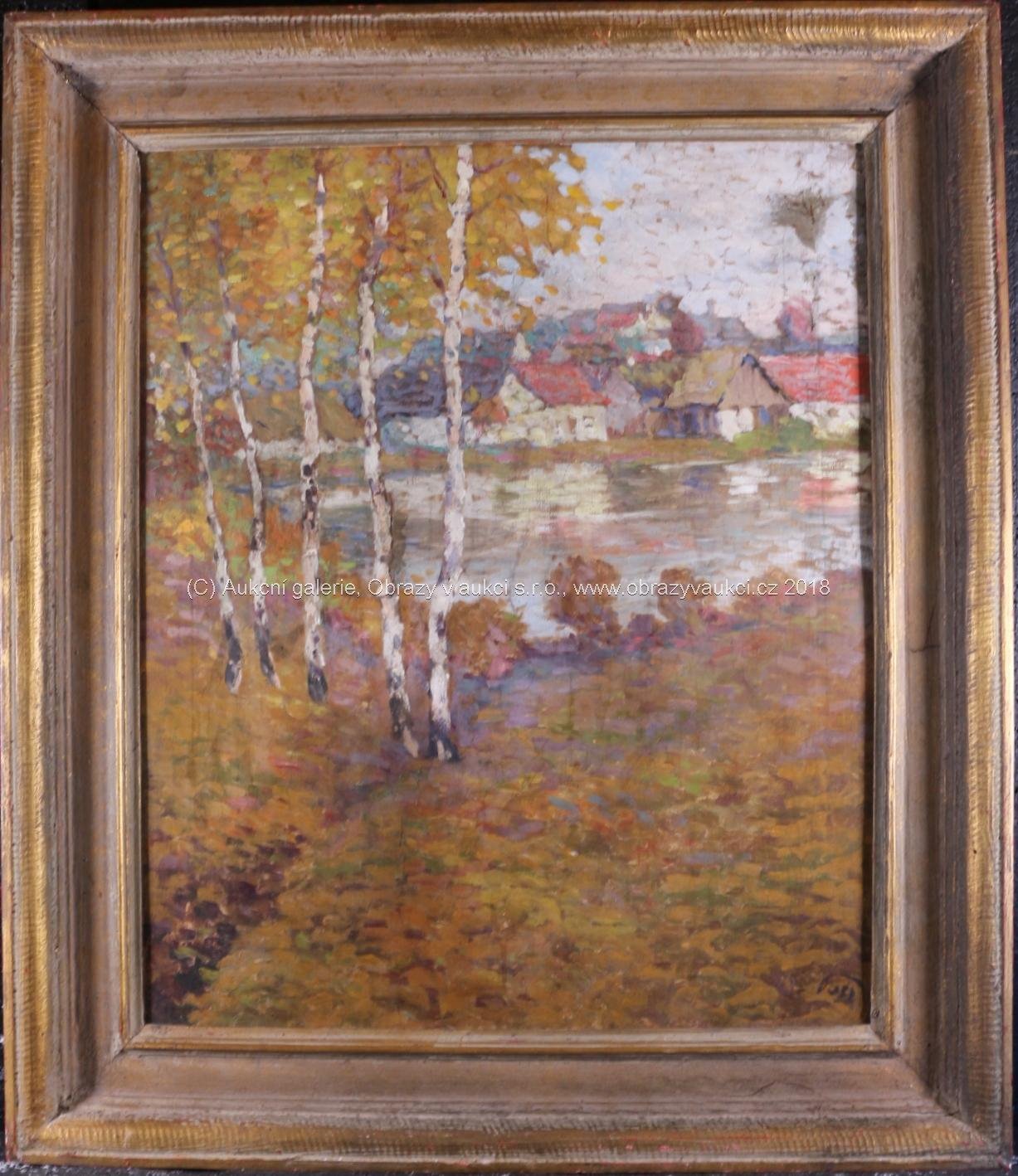 Gustav Porš - Vesnice s rybníkem