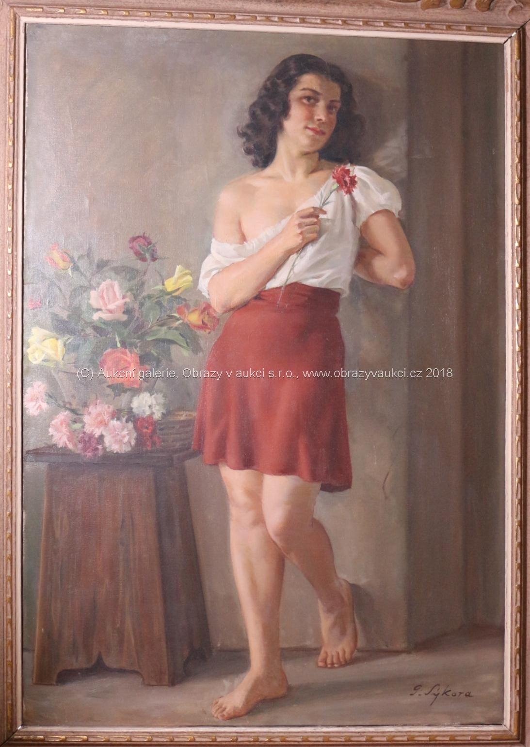 Gustav Sýkora - Děvče s květinou