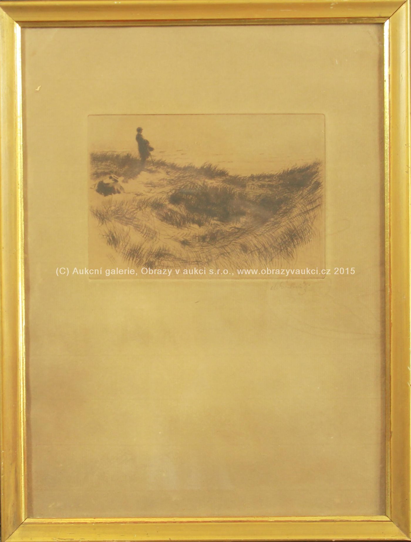 Max Švabinský - Muž v písečných dunách