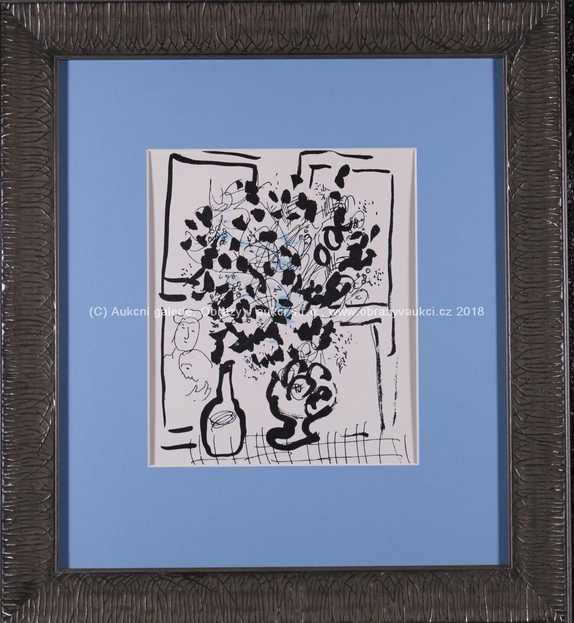 Marc Chagall - Modročerná kytice