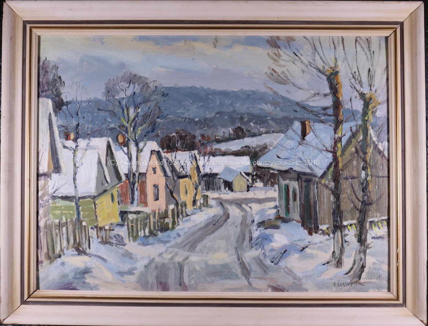 František Škrabánek - Cesta zimní vesnicí