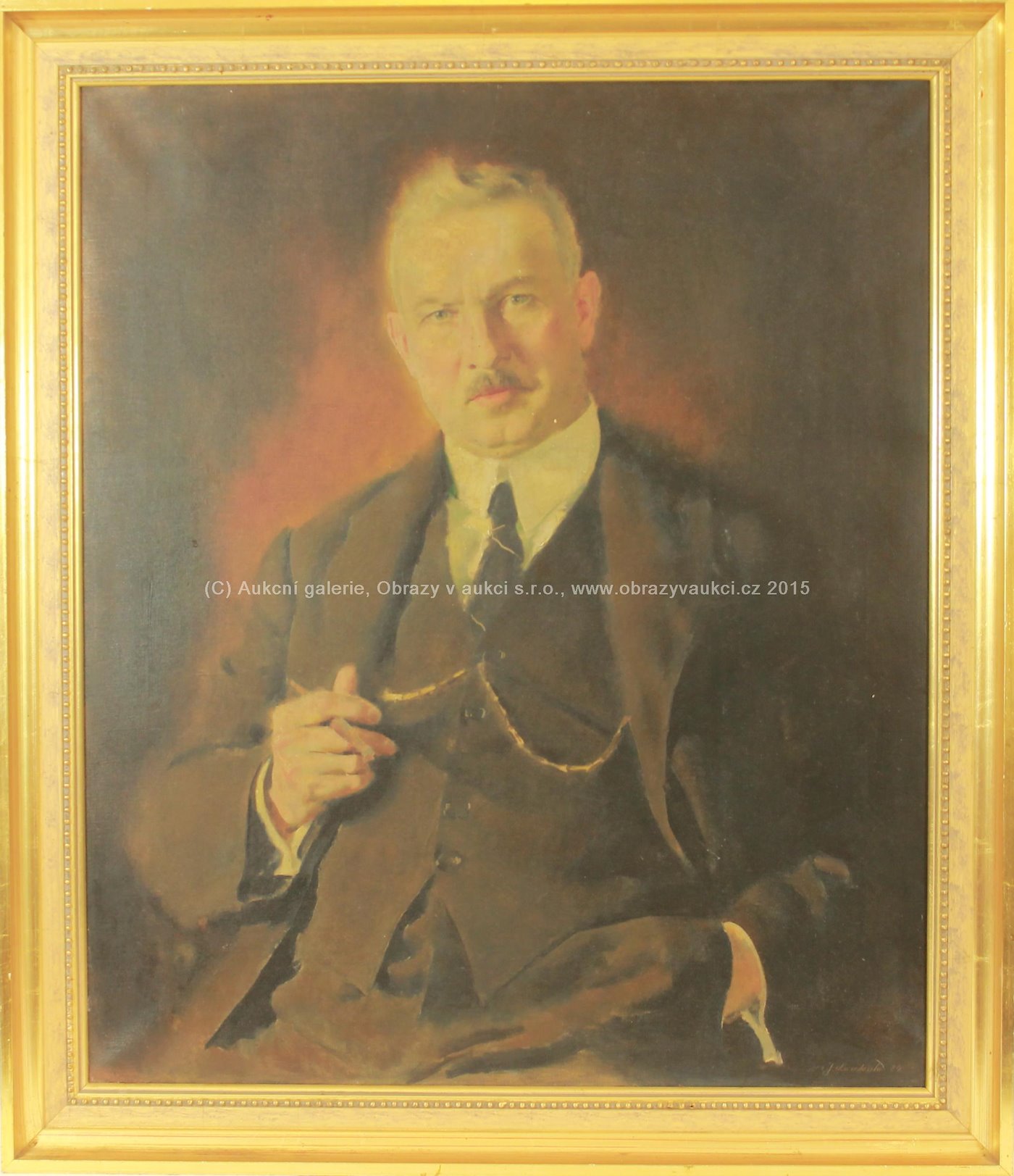 Josef  Loukota - Portrét muže s viržinkem