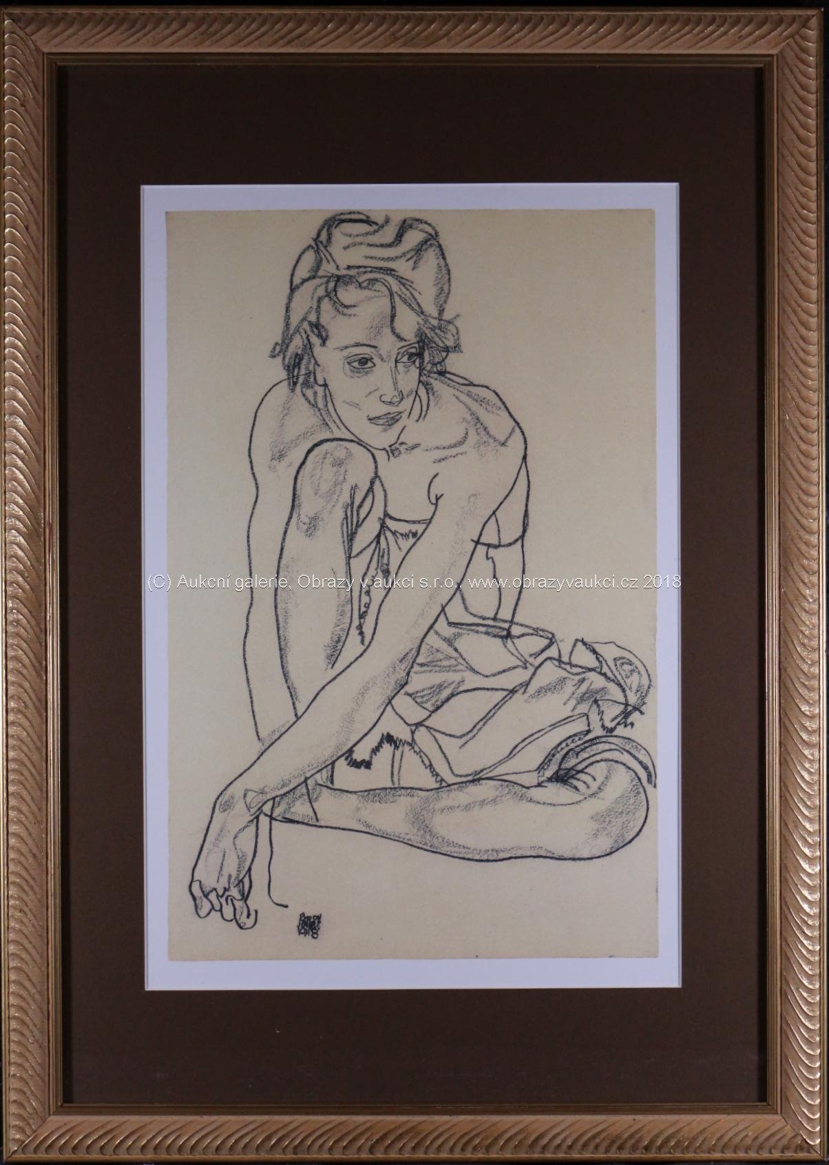 Egon Schiele - Dívka v negližé