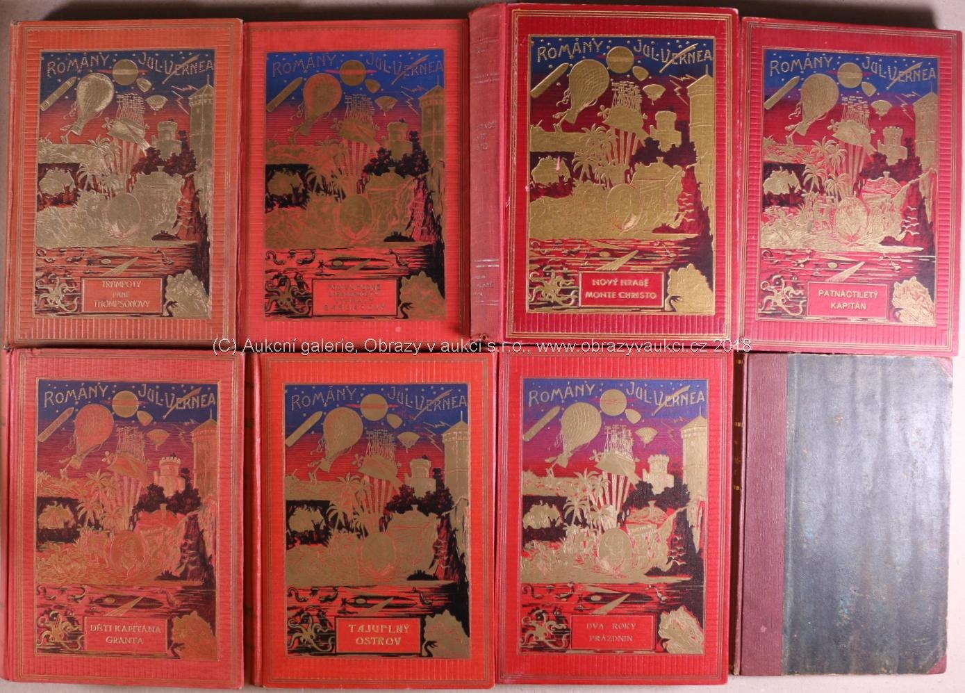 Jules Verne - Soubor 8-mi románů od Julese Verna ze 30. let 20. stol.