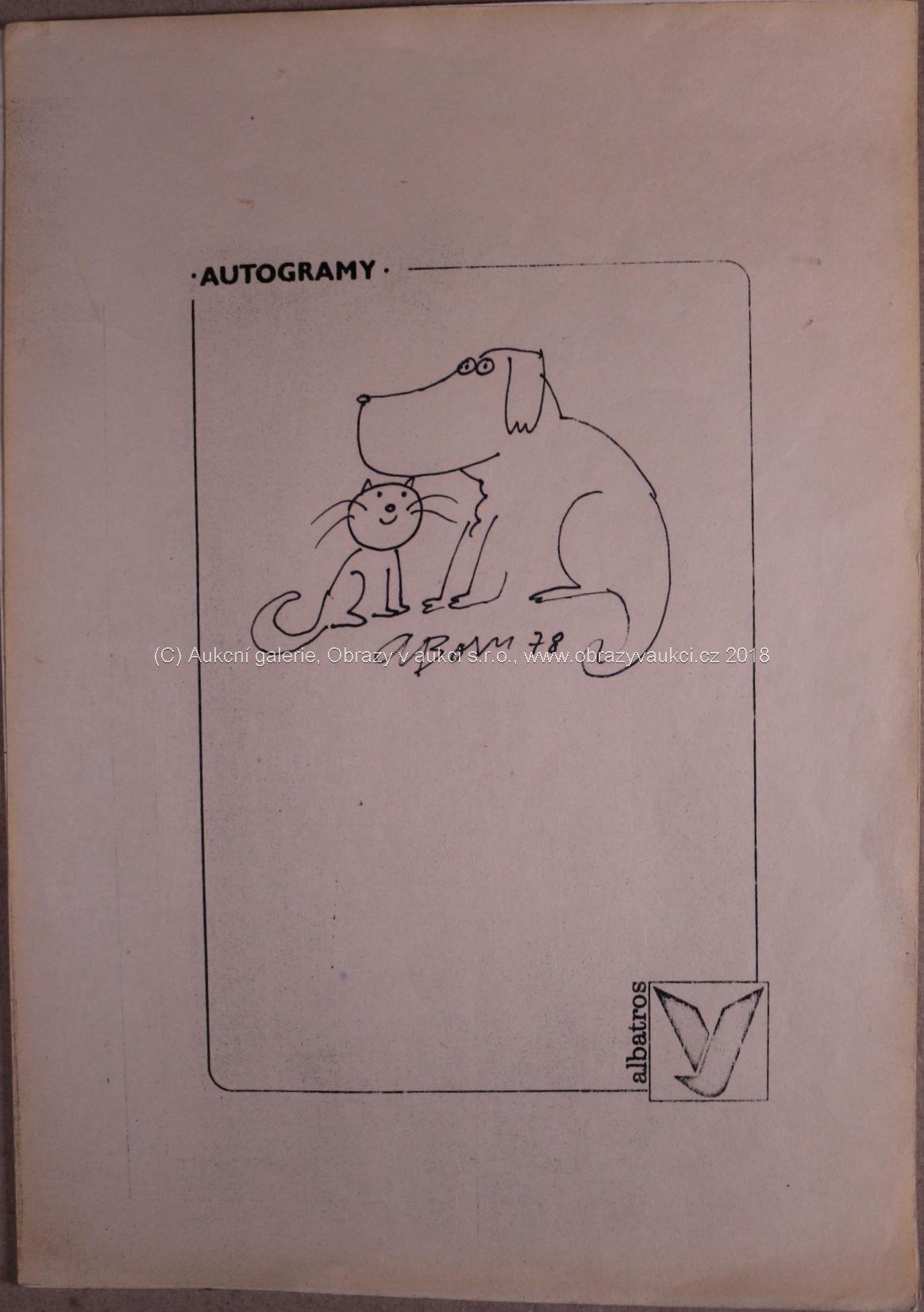 Adolf Born - Soubor 2 kreseb - autogramů