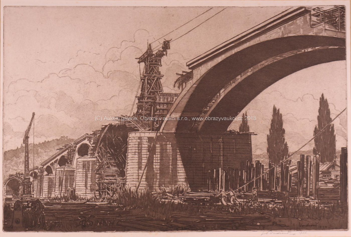 Jan Charles Vondrouš - Stavba mostu v Praze