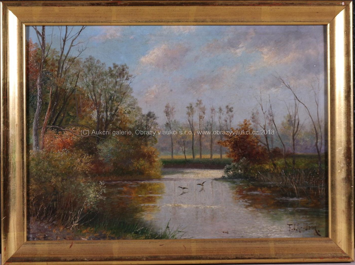 František Josef Illem - Podzimní krajina s rybníkem