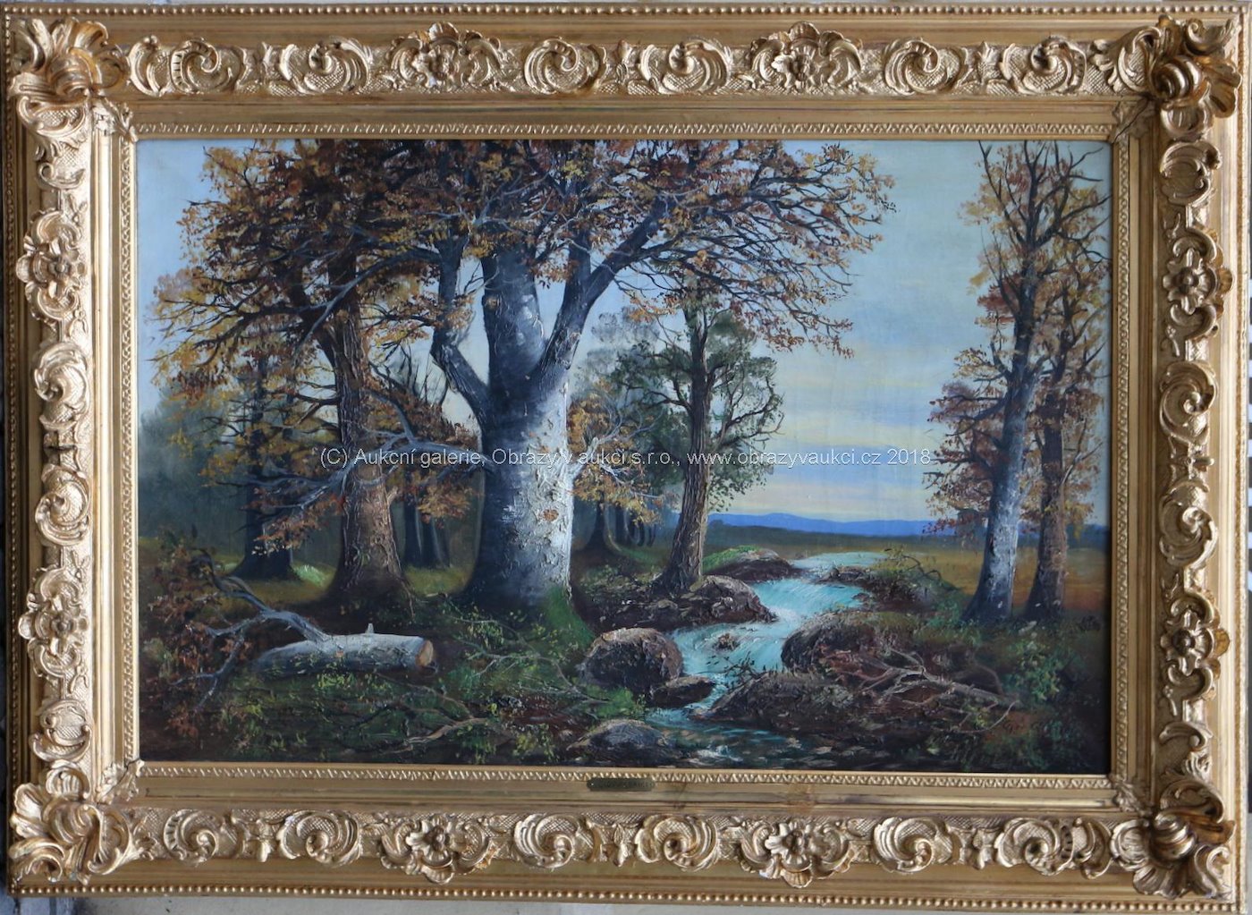Giovanni Albrici - Stromy u potoka - párový obraz č. 1