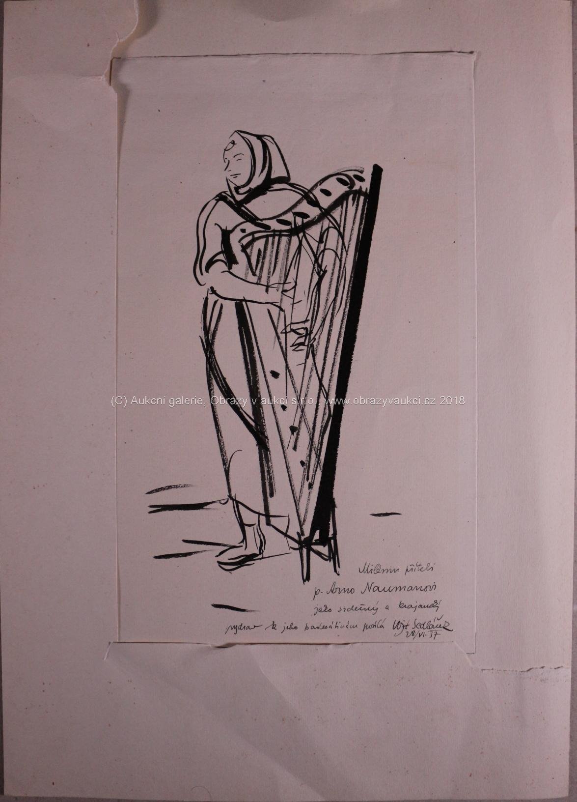 Vojtěch Sedláček - Žena s harfou