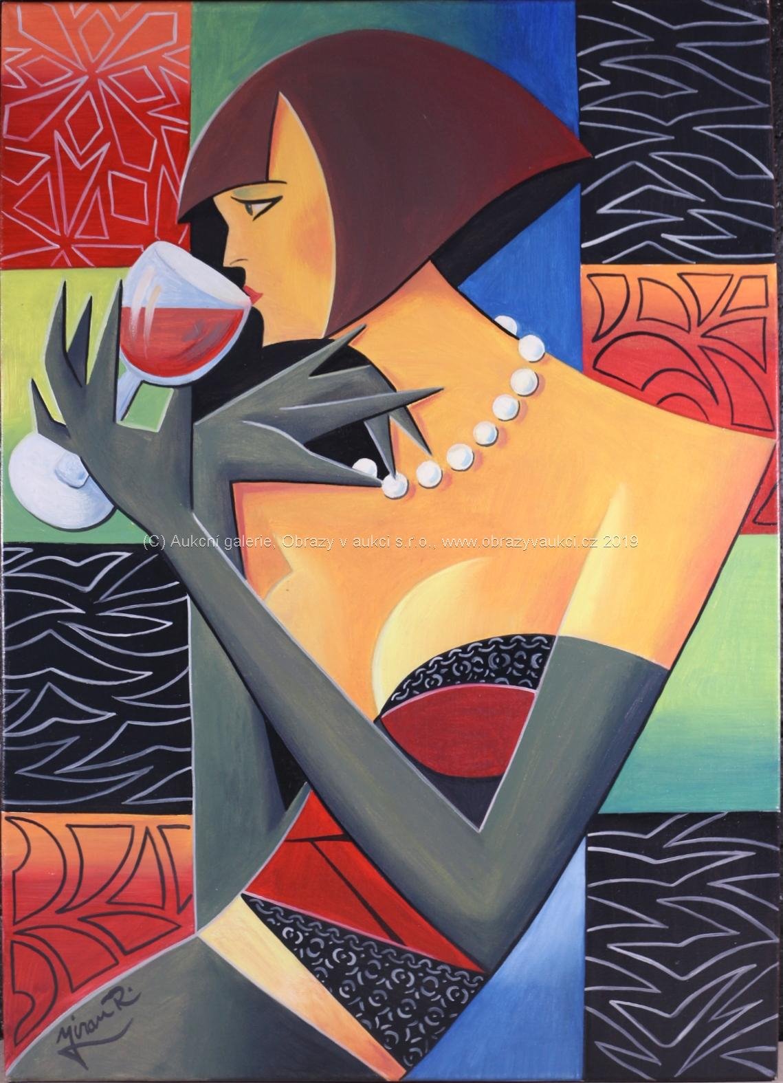 Robert Jiran - Žena se sklenkou vína