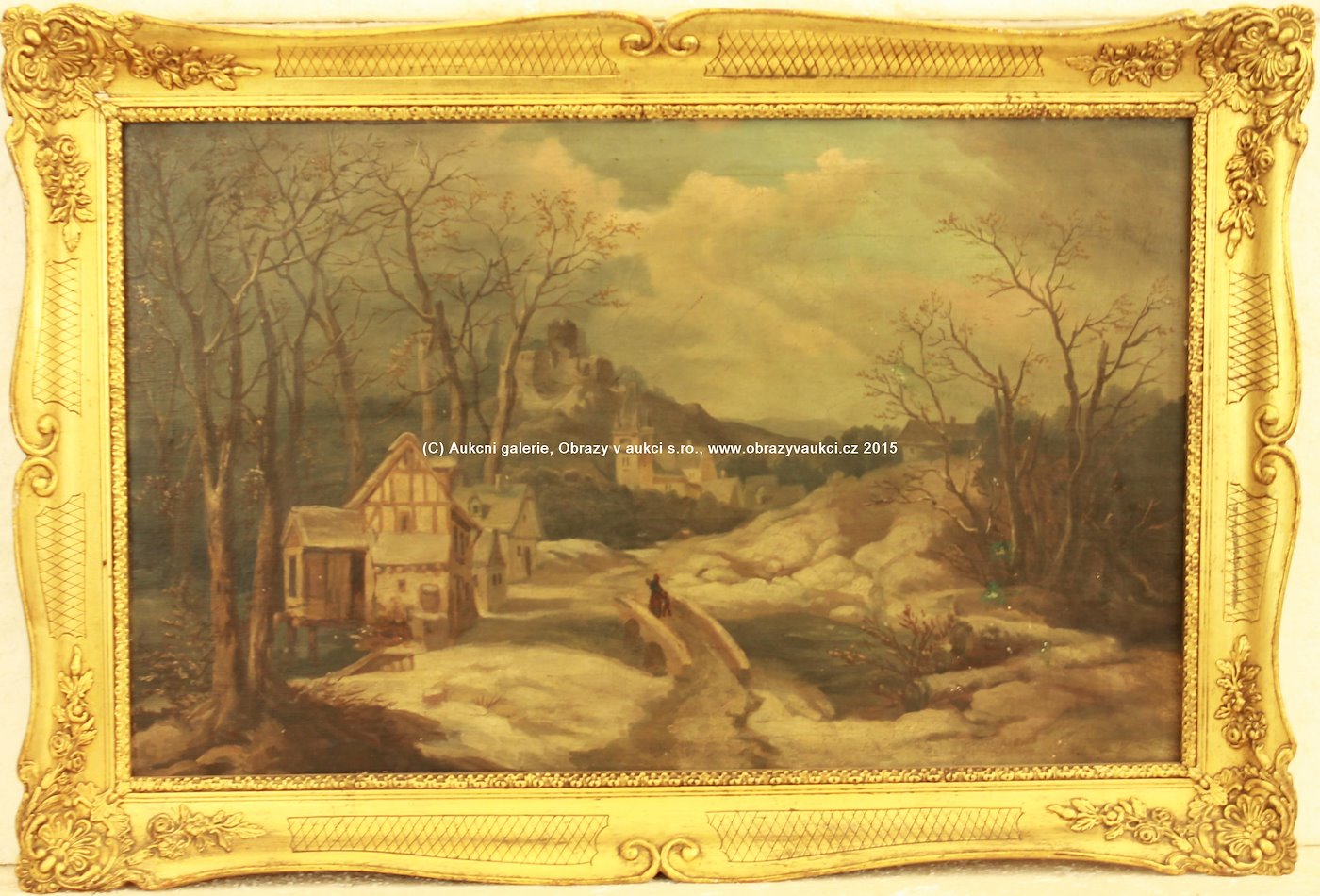 středoevropský malíř konce 19. stol. - Zimní romantická krajina