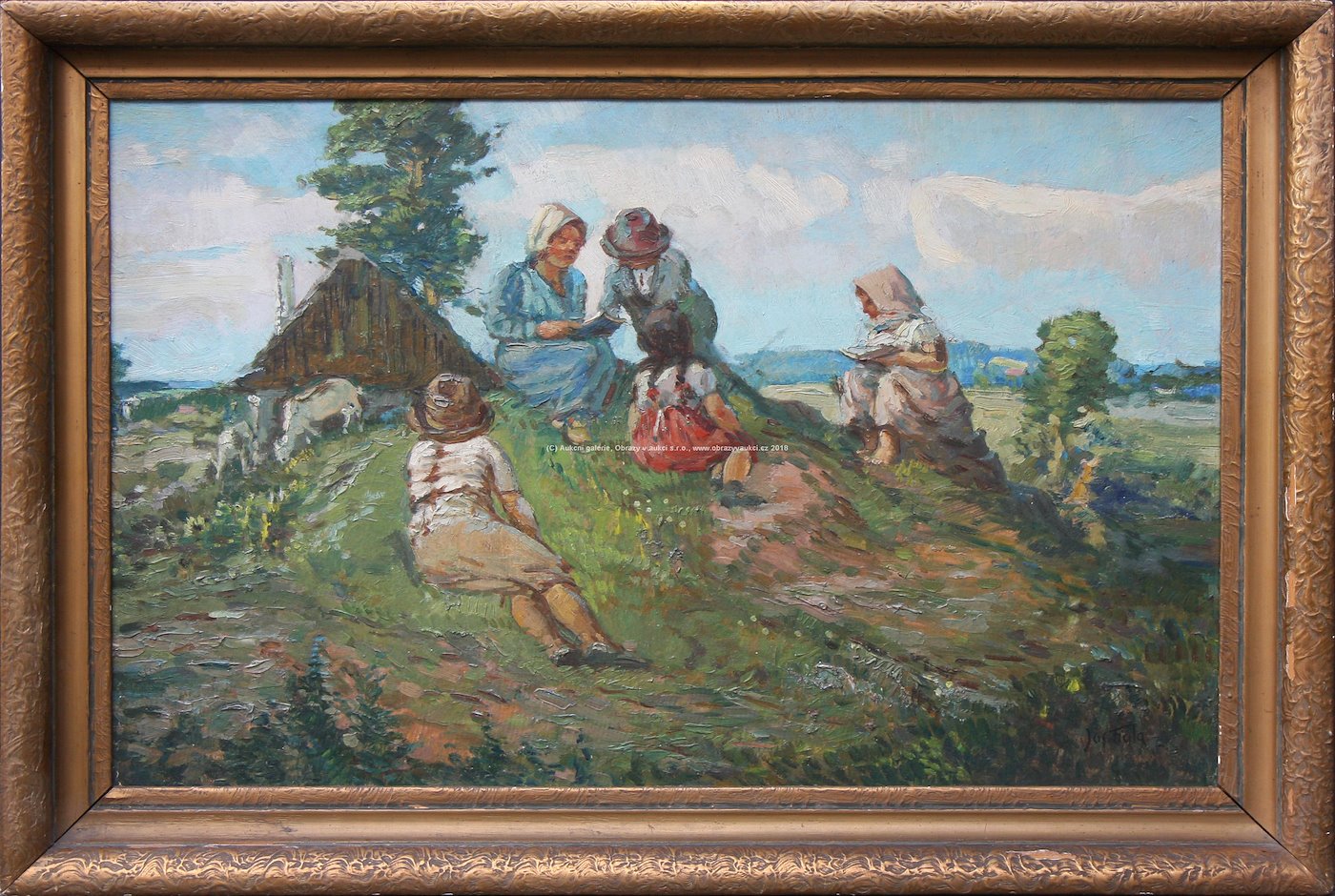 Josef Fiala - Čtení v trávě