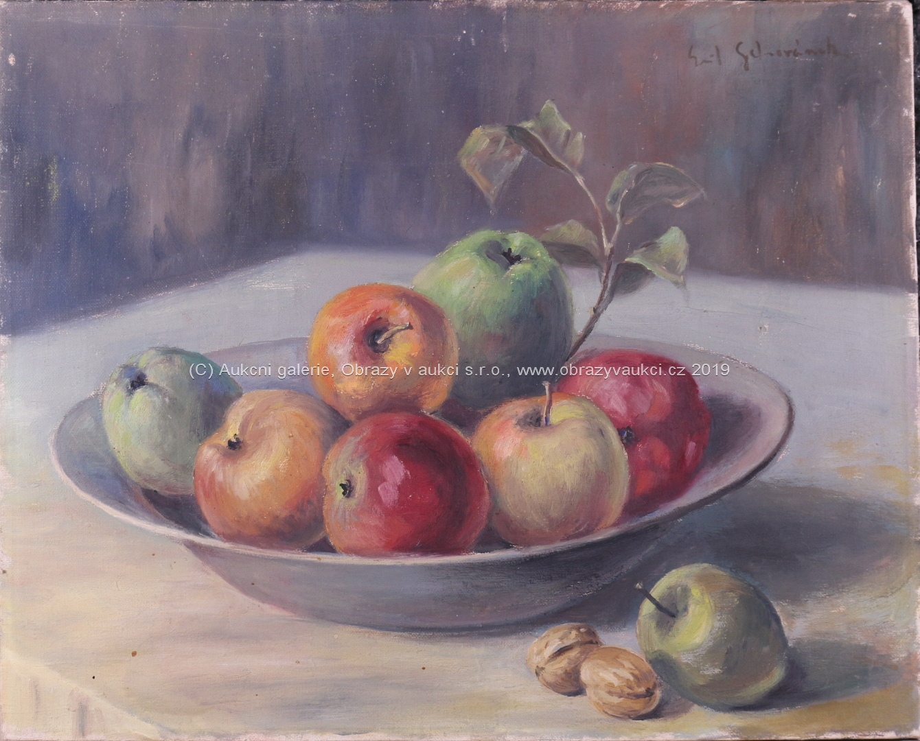 Emil Schovánek - Zátiší s jablky