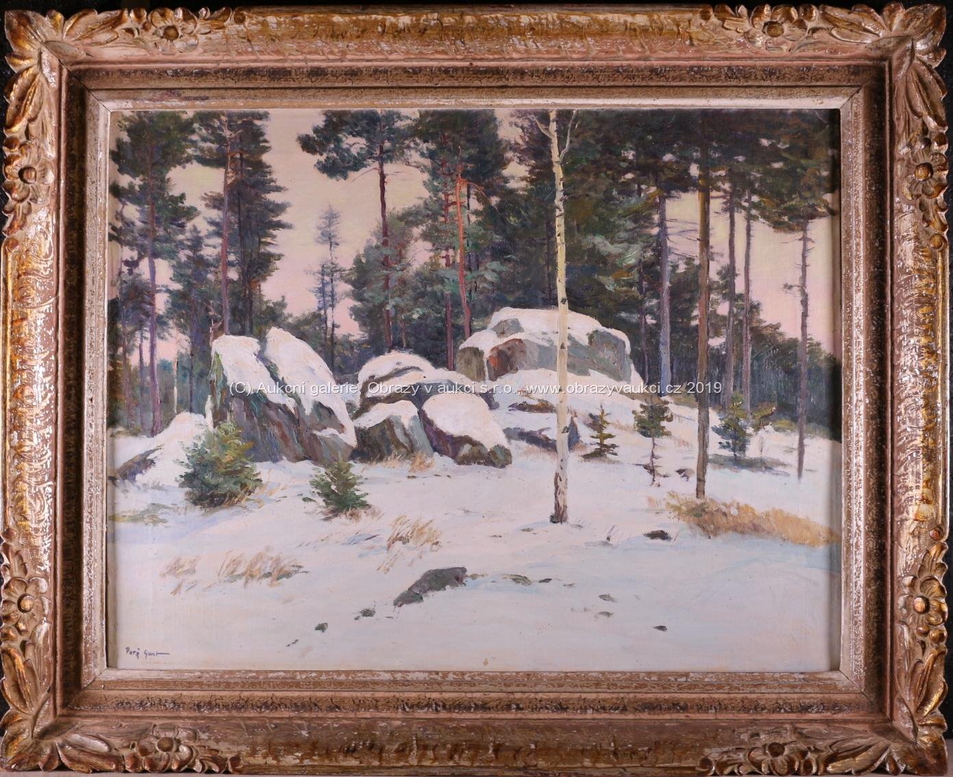 Gustav Porš - Skalka v zimním lese