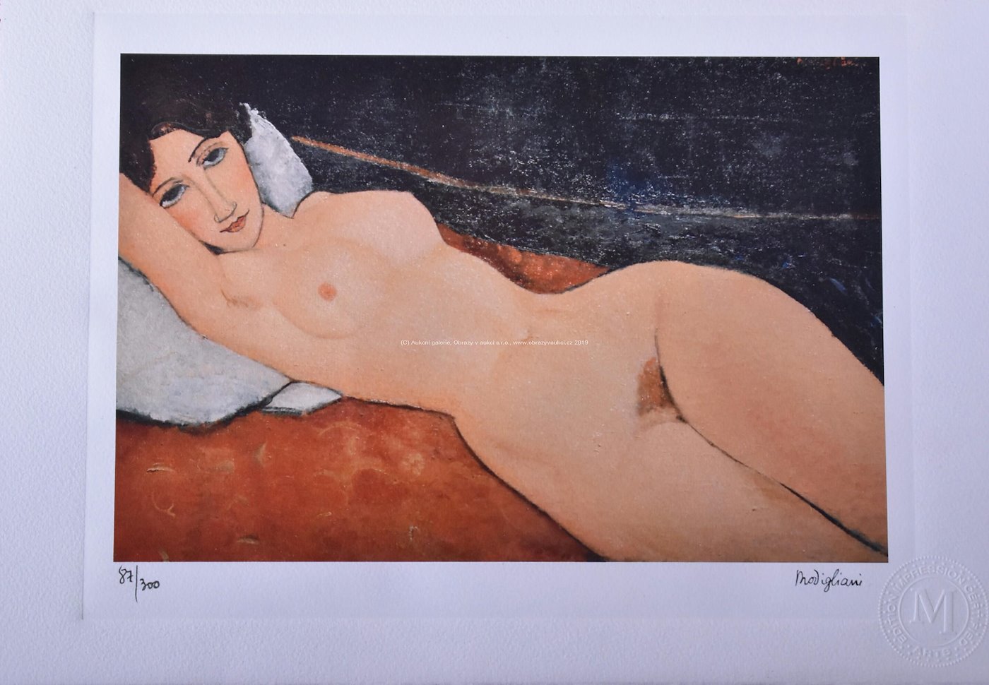 Amedeo Modigliani - Nu au cossin blanc