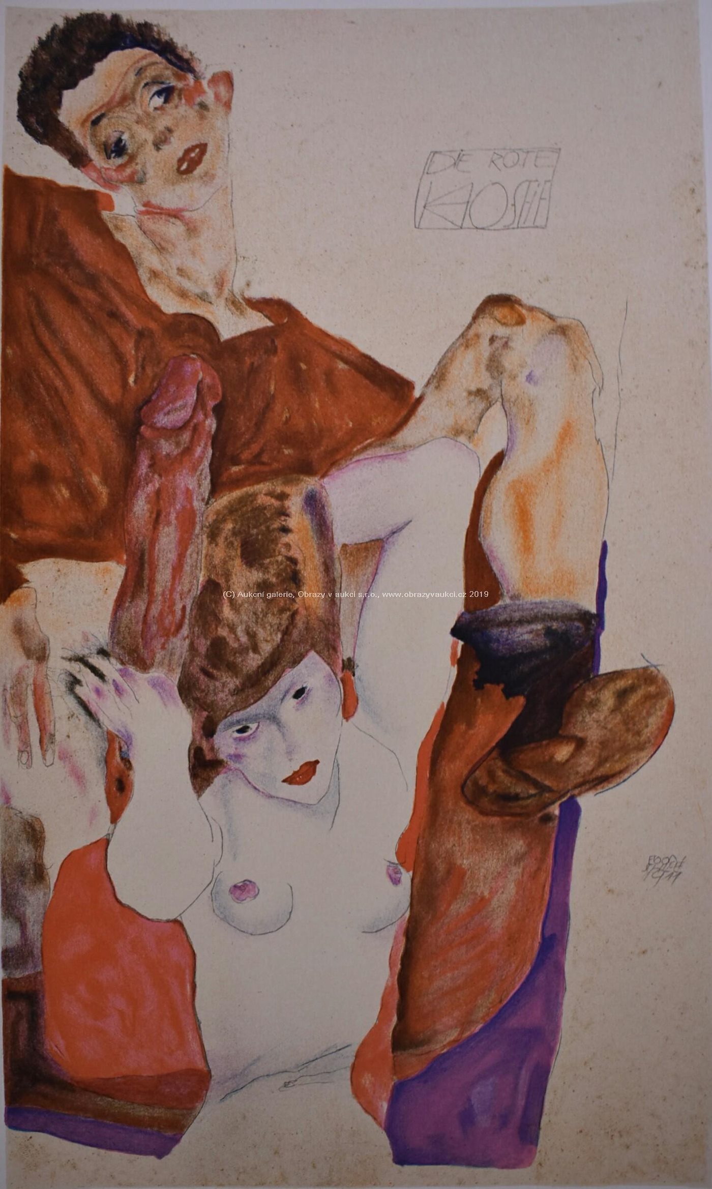 Egon Schiele - Erotický motiv