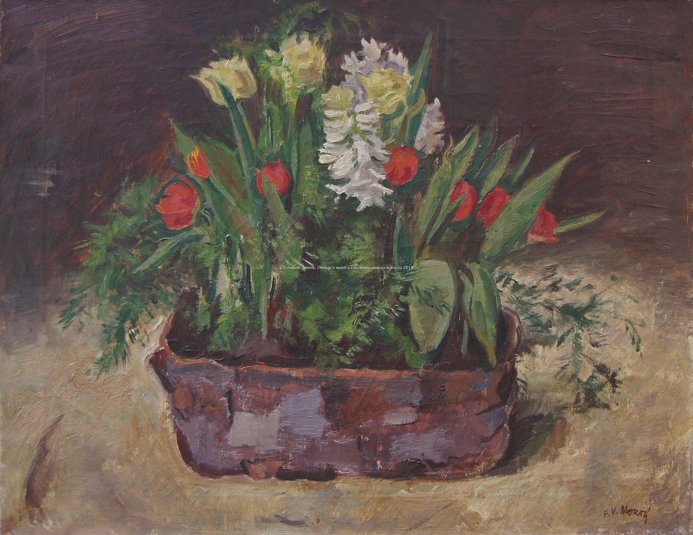 František Viktor Mokrý - Zátiší s květináčem